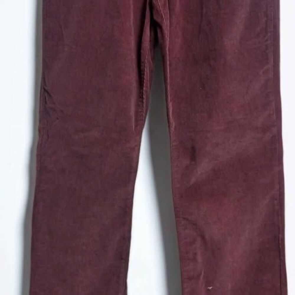 Calvin Klein Straight Leg Corduroy Pants Burgundy Maroon Size 12/30